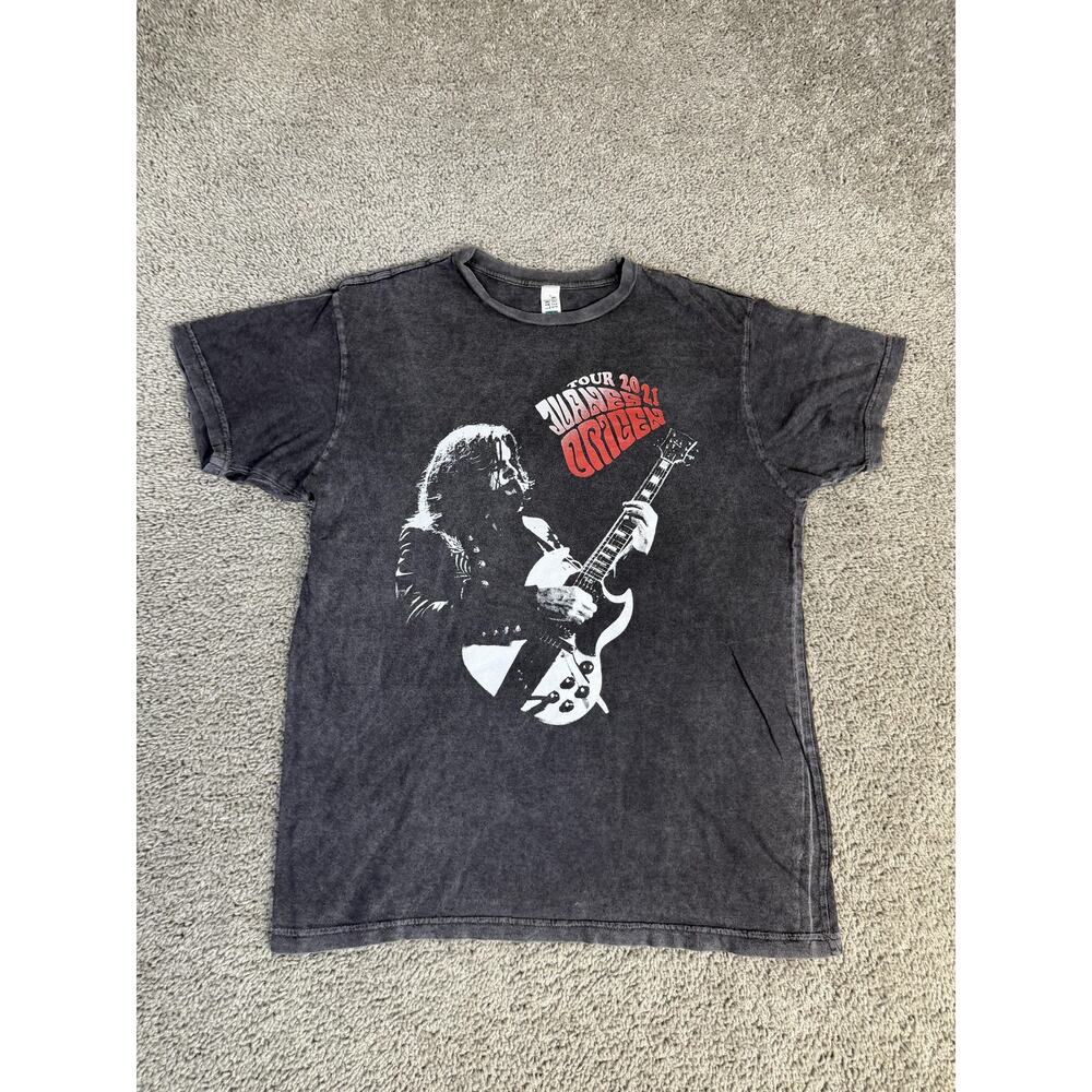 Juanes Tour Shirt Mens M Gray Guitar 2021 Tour Dates Graphic Crew Neck Cotton